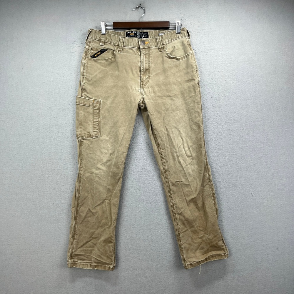 Ariat Rebar M4 Work Pants Mens 33x30 Tan Field Relaxed Straight Tough Rugged